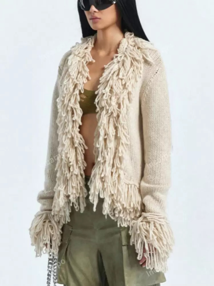 Fringe Trim Casual Design Cardigan | SHEIN