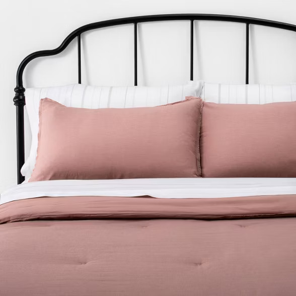 Solid Linen Blend Comforter Set Golden Copper - Hearth & Hand™ with Magnolia | Target