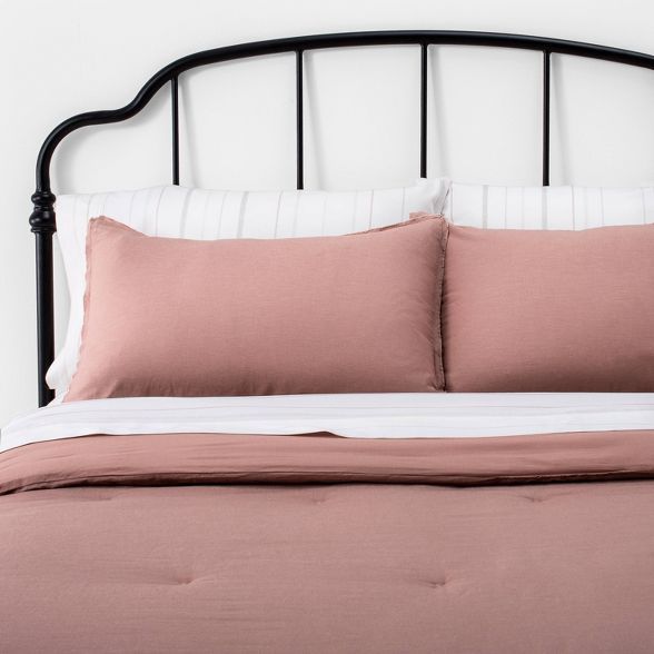 Solid Linen Blend Comforter & Sham Set Golden Copper - Hearth & Hand™ with Magnolia | Target