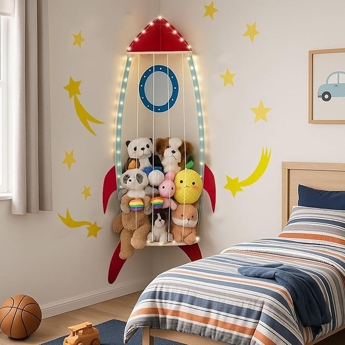 PUTSKA Nursery Furniture Hanging Organizer – Wall Mounted Stuffed Animal Storage for Baby Room,... | Amazon (US)