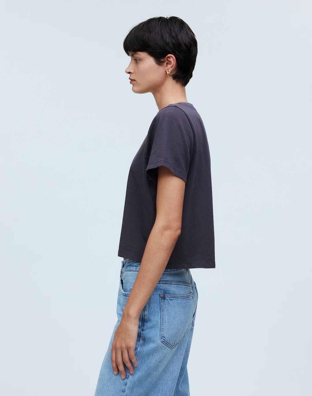 Softfade Cotton Boxy-Crop Tee | Madewell
