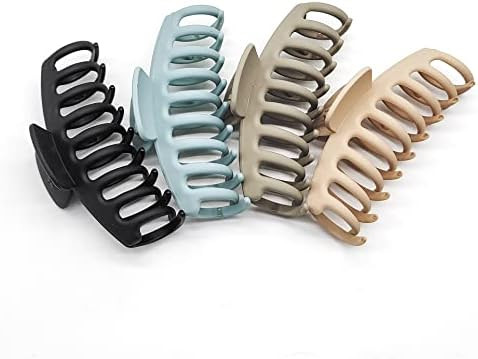 Large Hair Clips, 4 Pack, Hair Claws, Hair Accessories, Matte Claw Clips | Amazon (US)