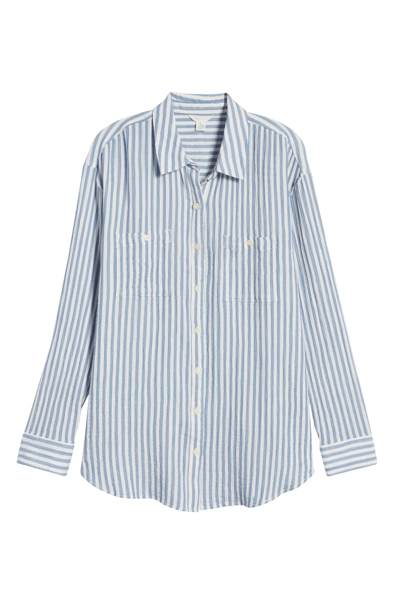 Cotton Gauze Button-Up Shirt | Nordstrom