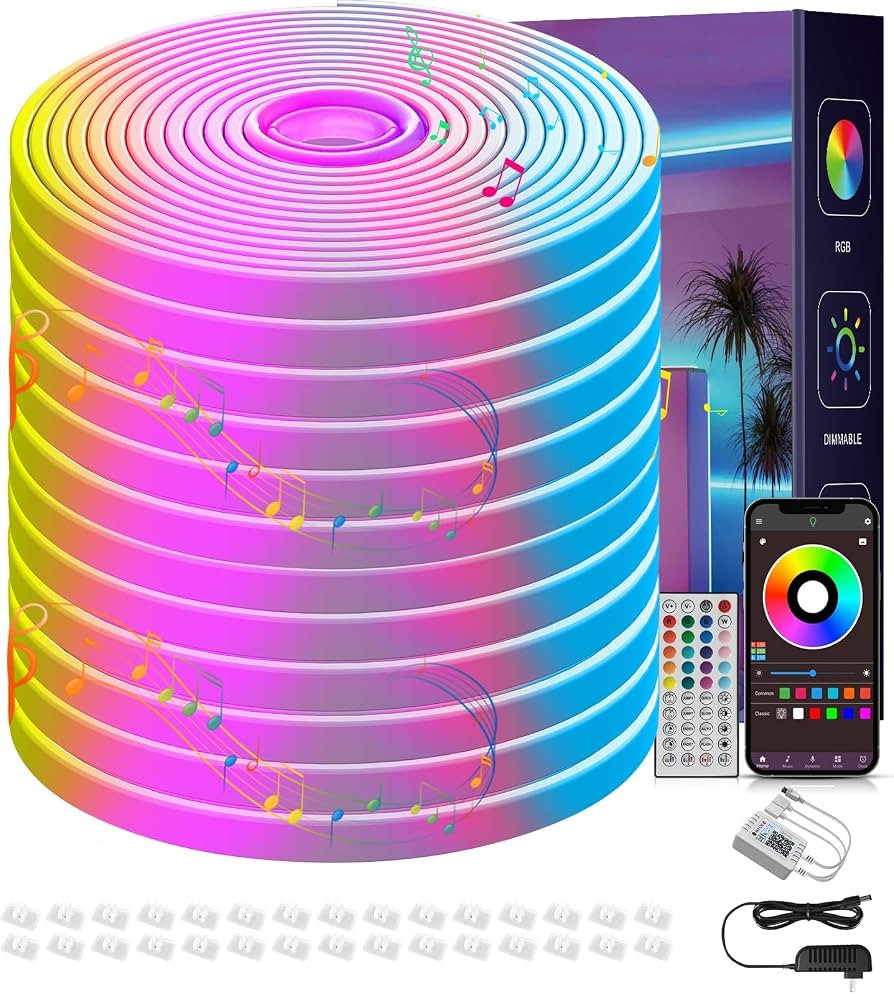 Ledagic 50FT RGB Led Neon Rope Lights Outdoor with Remote & App Control | Amazon (US)