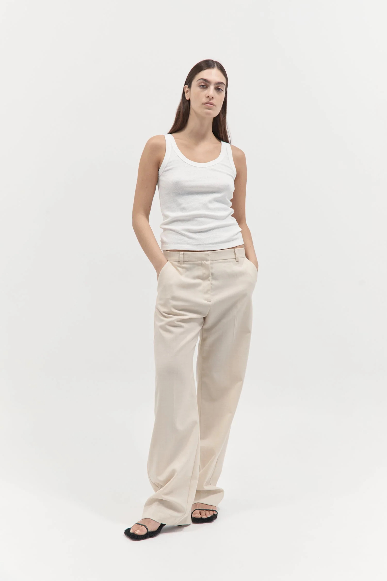 Tailored Wool Trousers - Fog | St. Agni