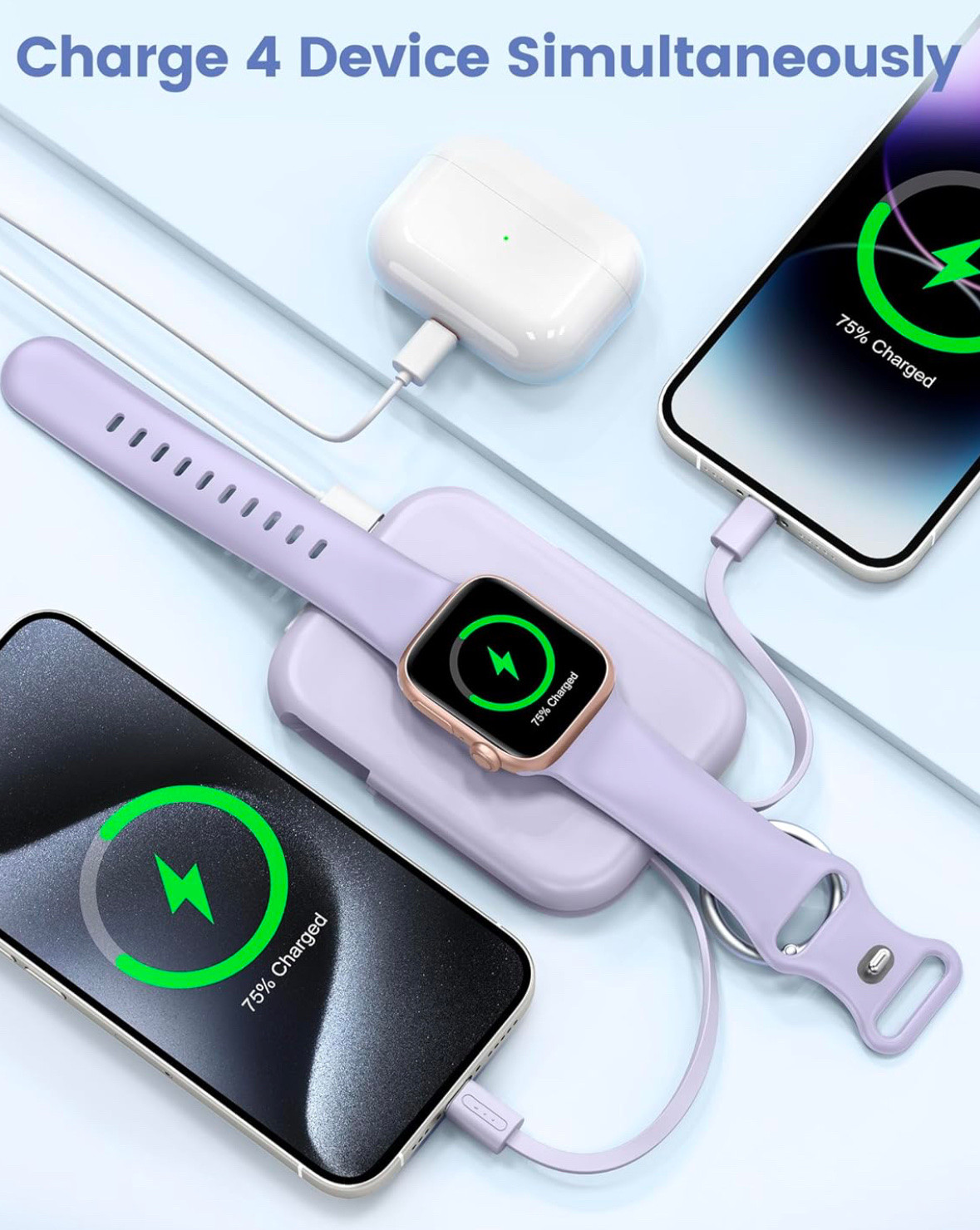 Portable Charger, 5000mAh Portable Charger Power Bank with Built-in Cables, Travel Keychain Battery Pack for Apple Watch Ultra 2/9/8/Ultra/7/6/SE/5, iPhone 16/15/14/13/12, Pink

#LTKFindsUnder50 #LTKCyberWeek #LTKGiftGuide