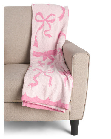 Delicate Bows Double Knit Throw | TJ Maxx