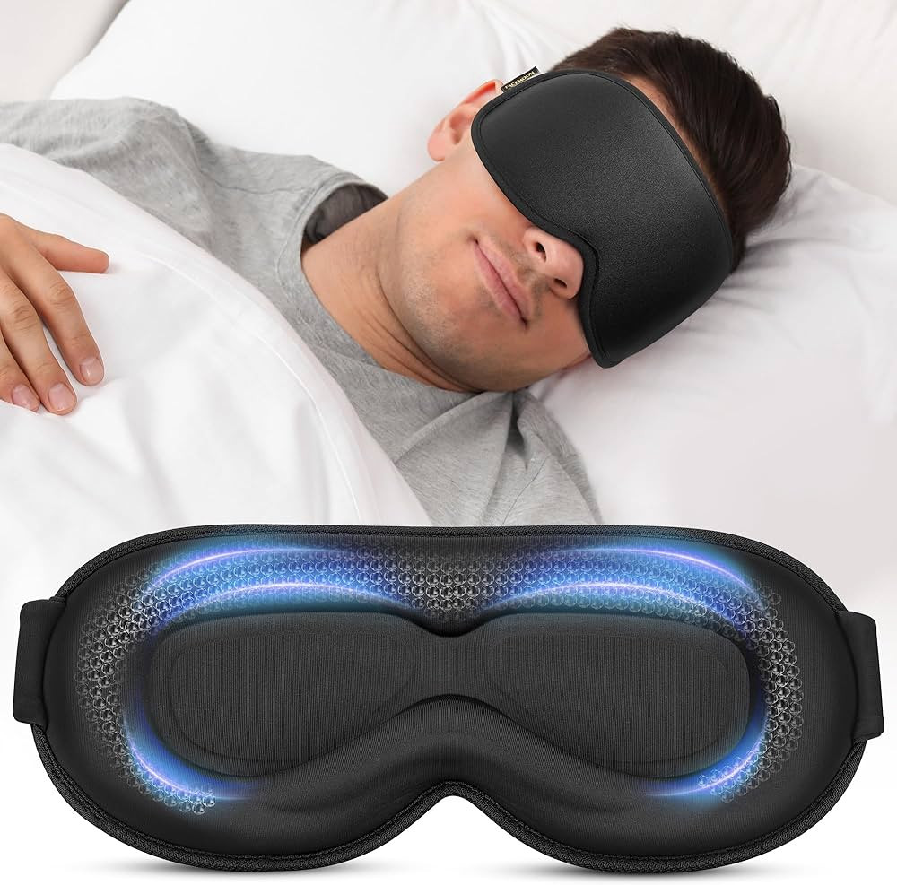 Travel Essentials Blackout Sleep Mask for Men Women: Weighted Designed 3D Zero Eye Pressure Soft ... | Amazon (US)