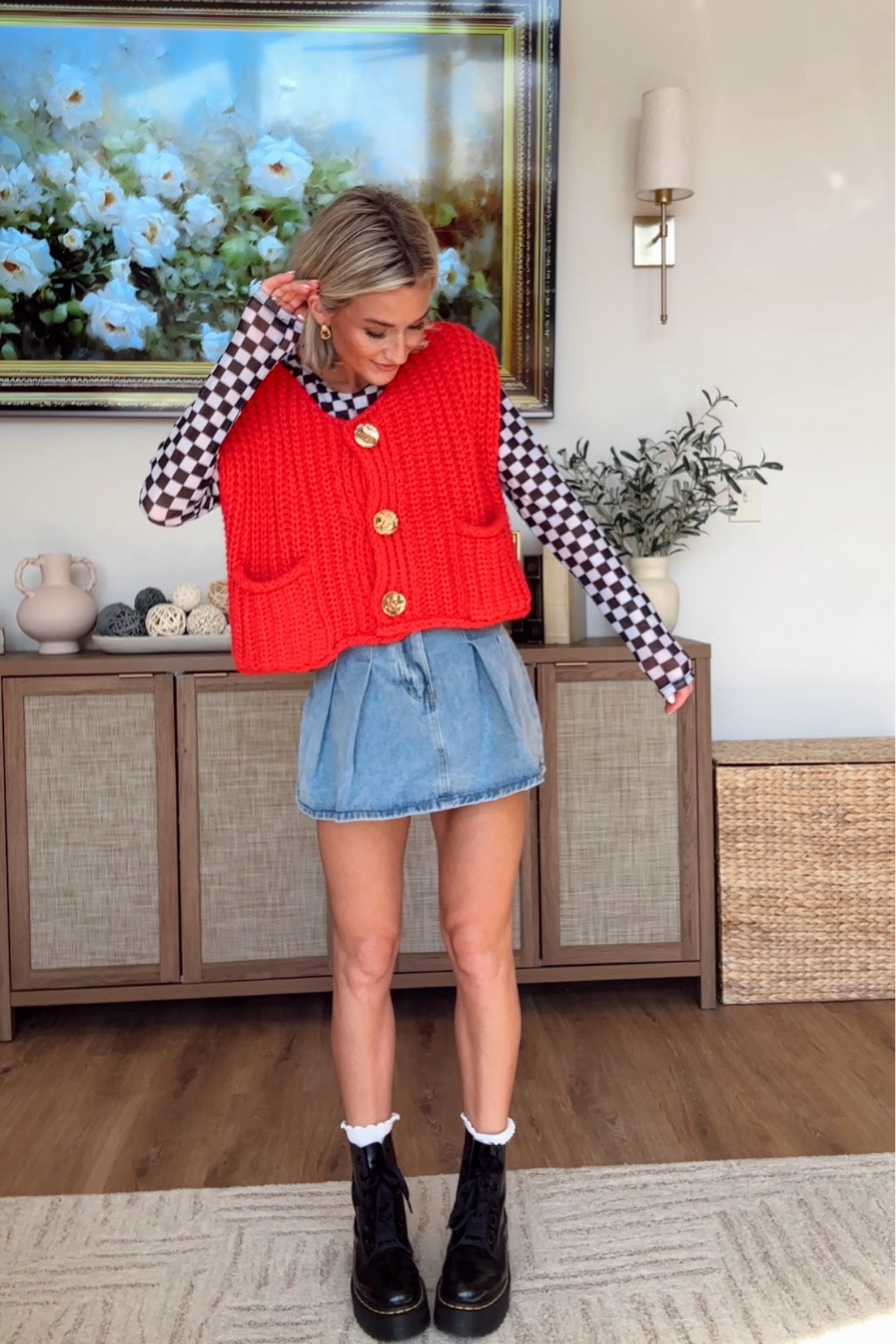 Sweater vest - large / skirt - XS 

#LTKShoeCrush #LTKFindsUnder50 #LTKStyleTip
