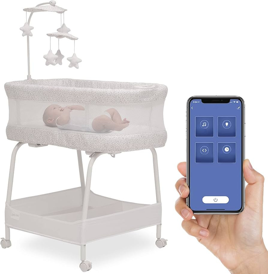 Delta Children SmartSleep Auto Glide Bassinet with Bluetooth, Alloy | Amazon (US)