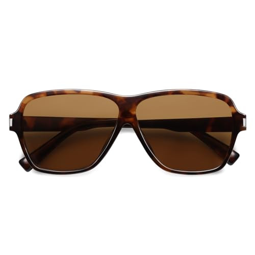 Appassal Retro Oversized Square Aviator Sunglasses Women Men Classic Vintage Trendy Sunnies AP3717 Tortoise/Brown | Amazon (US)