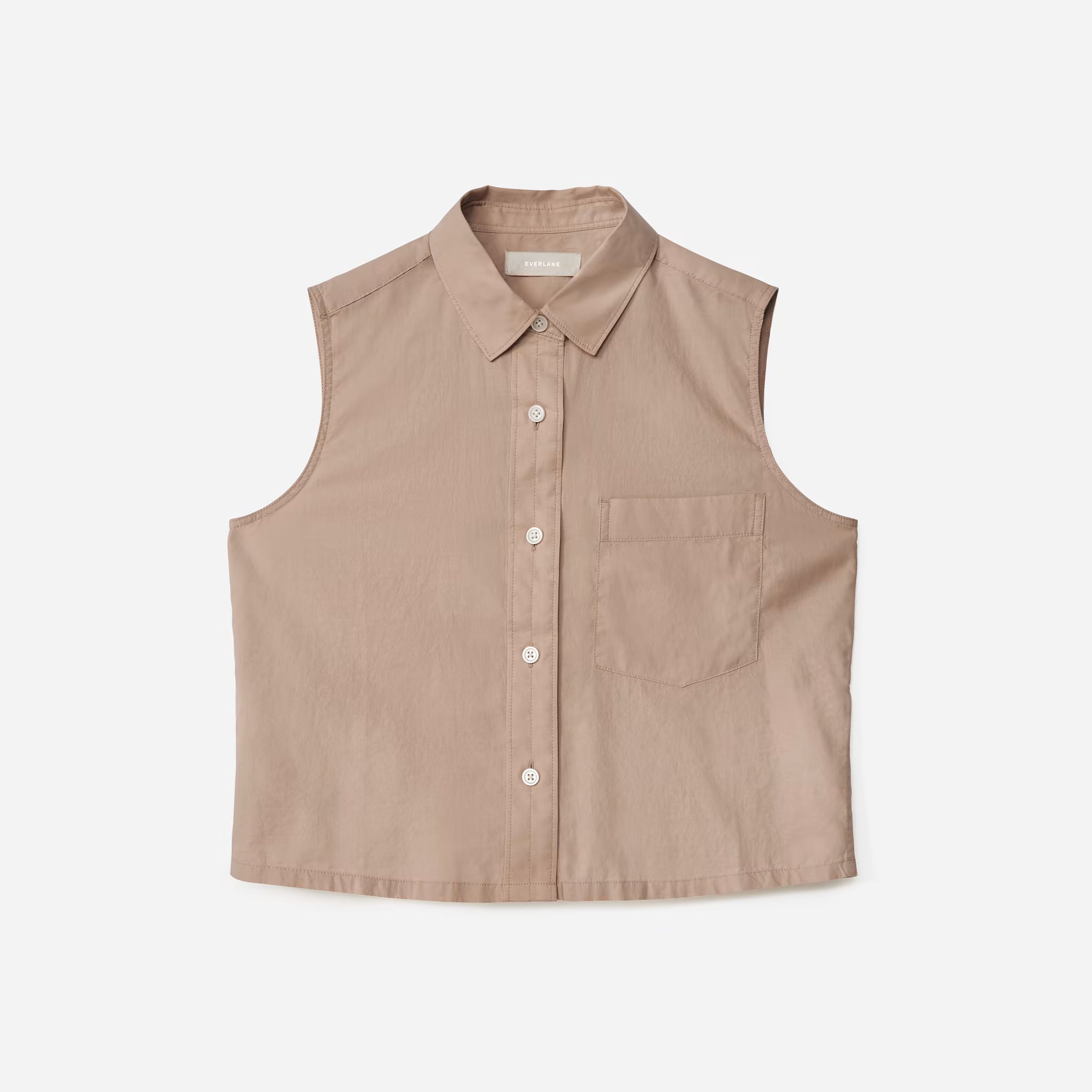 The Silky Cotton Cropped Cut-Off Shirt | Everlane