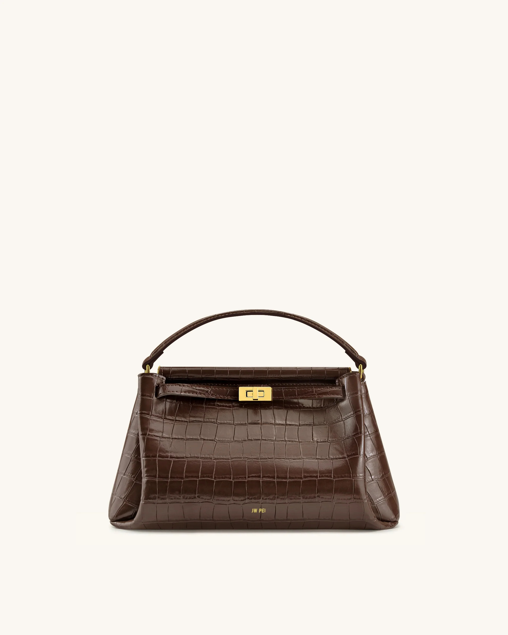 Carmen Top Handle Bag - Dark Brown Croc | JW PEI US