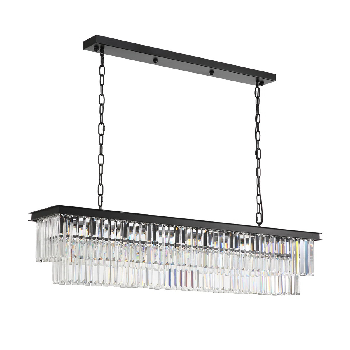 Everly Quinn Dimmable Tiered Rectangle Chandelier With Crystal Accents & Reviews | Wayfair | Wayfair North America