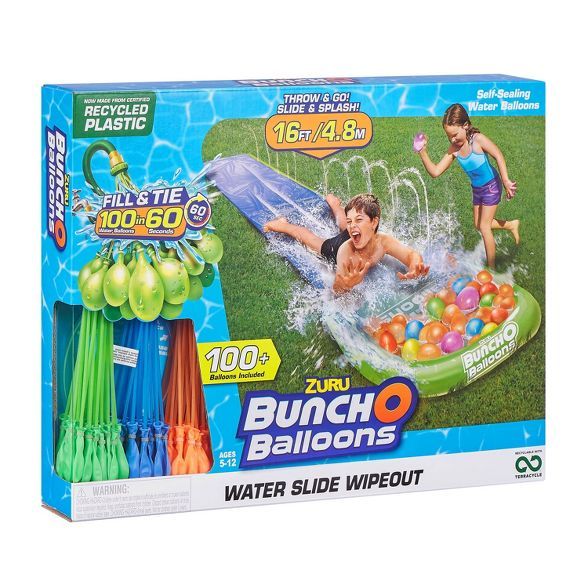 Bunch O Balloons Small Water Slide with 3 Bunches of Crazy Recycled Balloons | Target