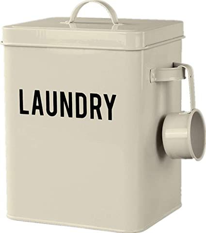 LA JOLIE MUSE Laundry Detergent Powder Storage Tin Box, Farmhouse Laundry Room Decor, 9 Inch High... | Amazon (US)