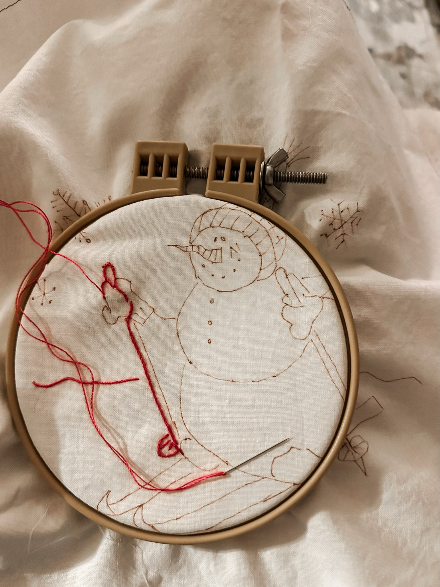 Nothing like working on this adorable snowman that will eventually be a quilt. #quilt #christmas #christmastime 

#LTKSeasonal #LTKHoliday #LTKHome