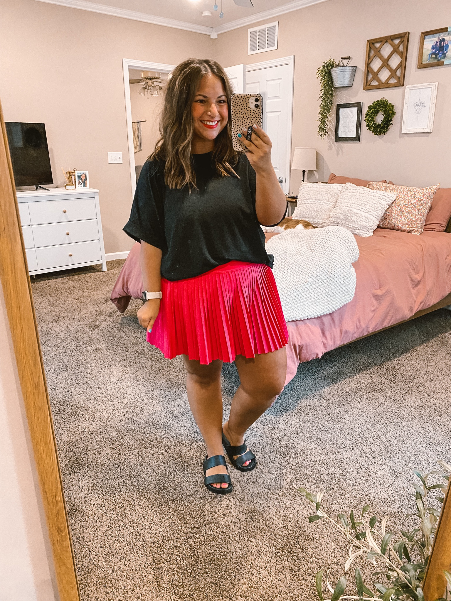 Super comfy + basic fit, all from Amazon! 

sandals: sold out, but linking similar ones below!
skort: fits true to size // wearing a large
tee: fits oversized // wearing a medium (fits like a large)

#LTKFindsUnder100 #LTKStyleTip #LTKFindsUnder50