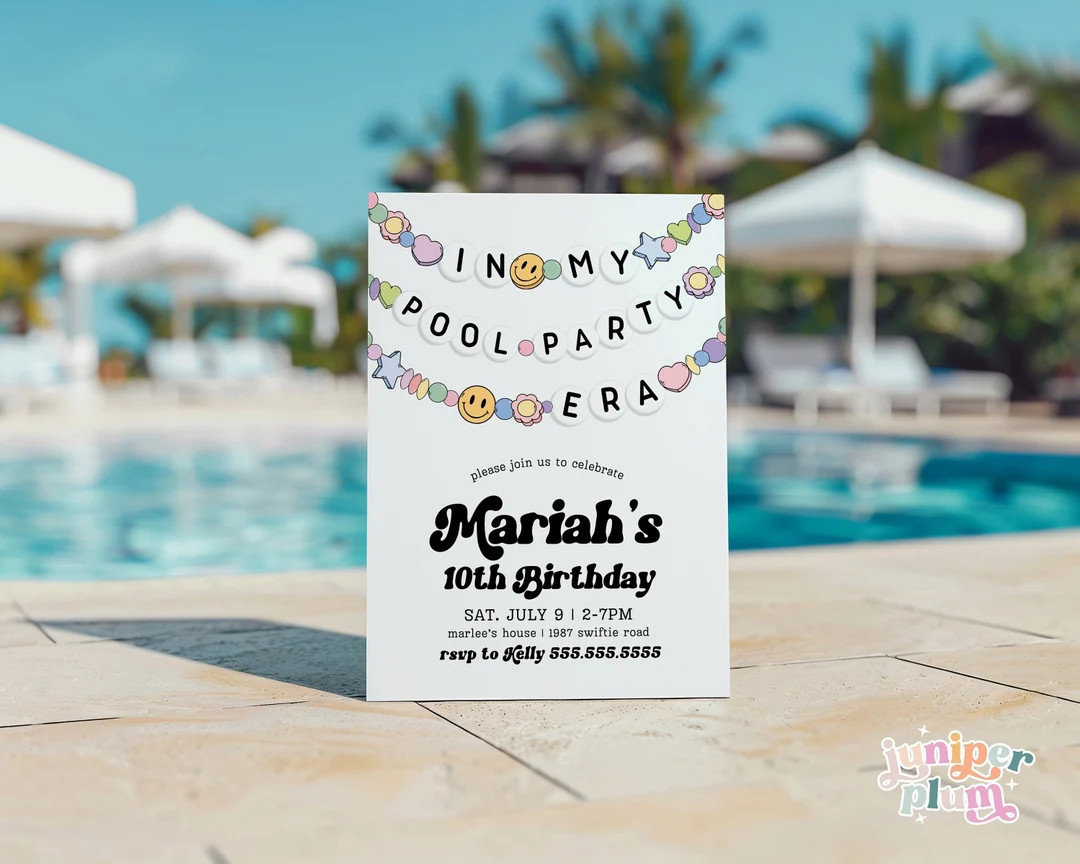 Editable Pool Party Invite, in My Pool Party Era, Eras Party Decorations, Beach Invite, Summer Bi... | Etsy (US)