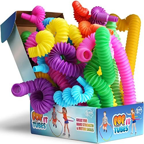 Jumbo & Mini Pop Tubes Fidget Toy, FunKidz 21Pack Giant Kids Stretchy Sensory Tubes Fidget Pipes ... | Amazon (US)