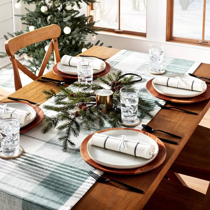 4pk Windowpane Plaid Napkin Set Railroad Gray/Cream - Hearth & Hand™ with Magnolia | Target