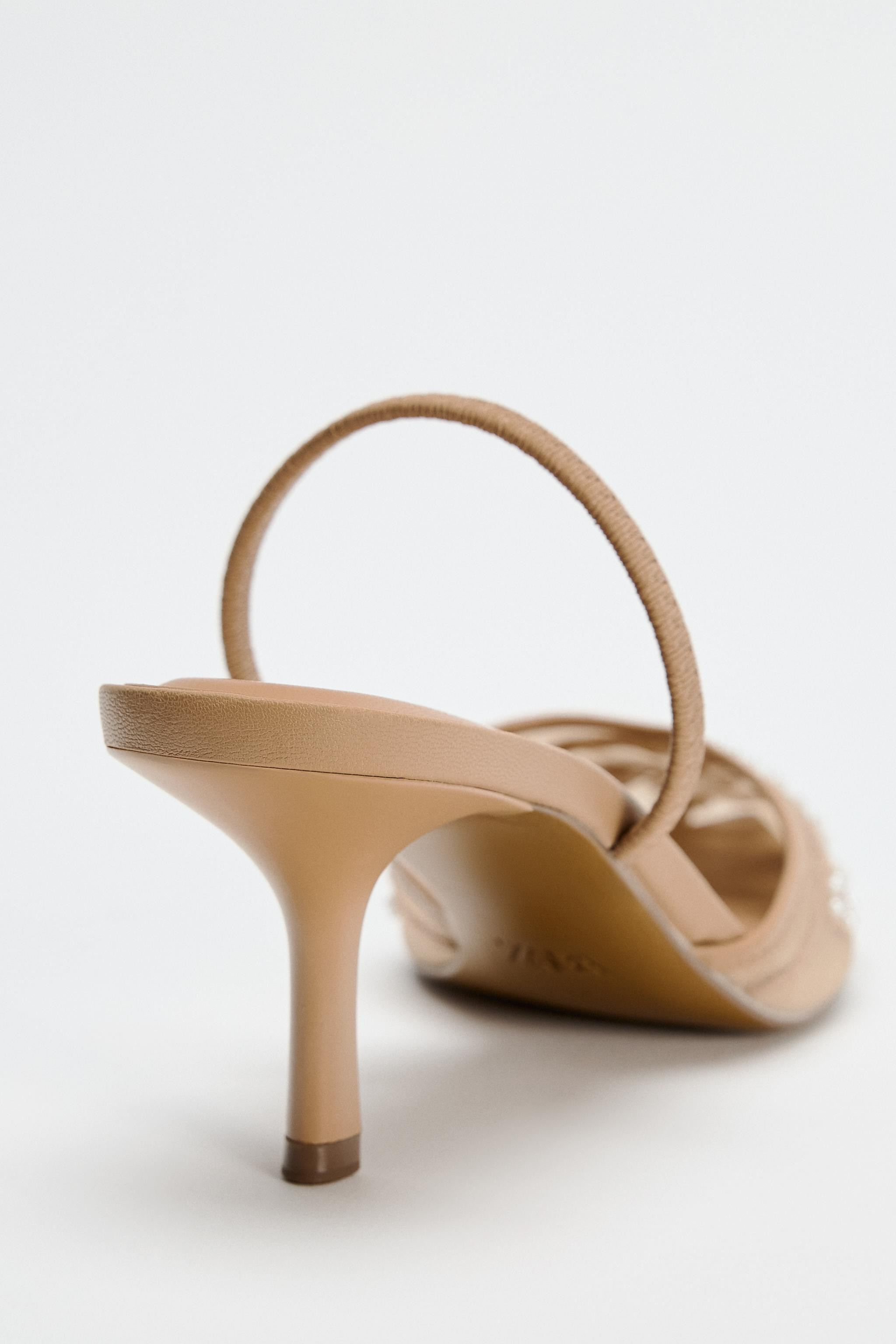 EMBROIDERED MESH SLINGBACK SHOES | Zara US