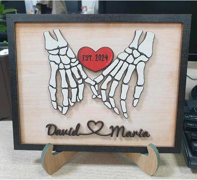 Personalized Forever My Boo Wooden Sign, Wedding Halloween Decorations, Couple Hand Skeleton Wood... | Amazon (US)