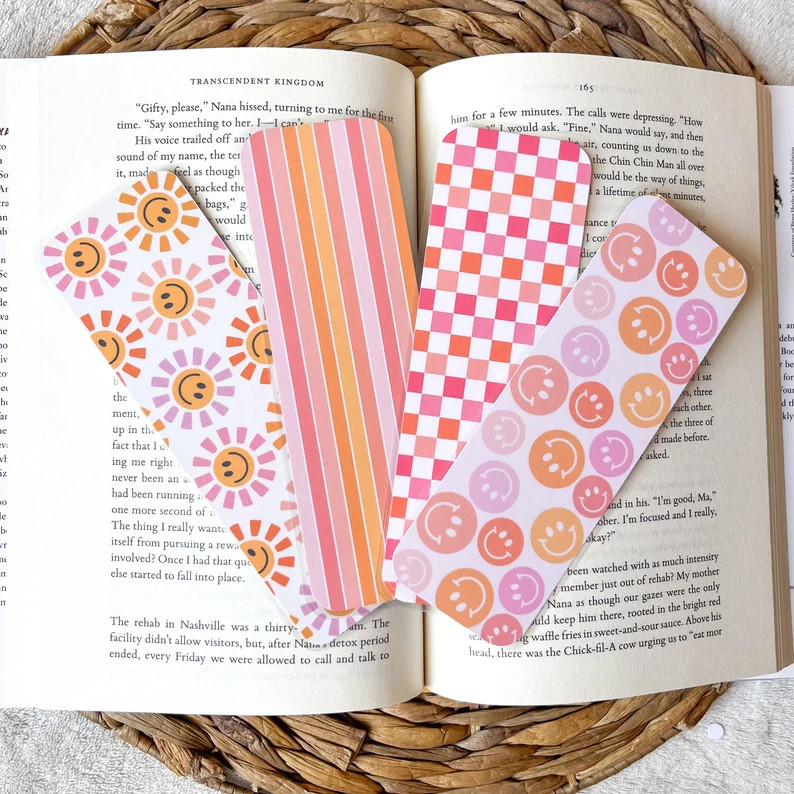 Retro Happy Face Bookmark Collection Cardstock Bookmarks Gift for Book Lover Cute Bookmark Gift f... | Etsy (US)