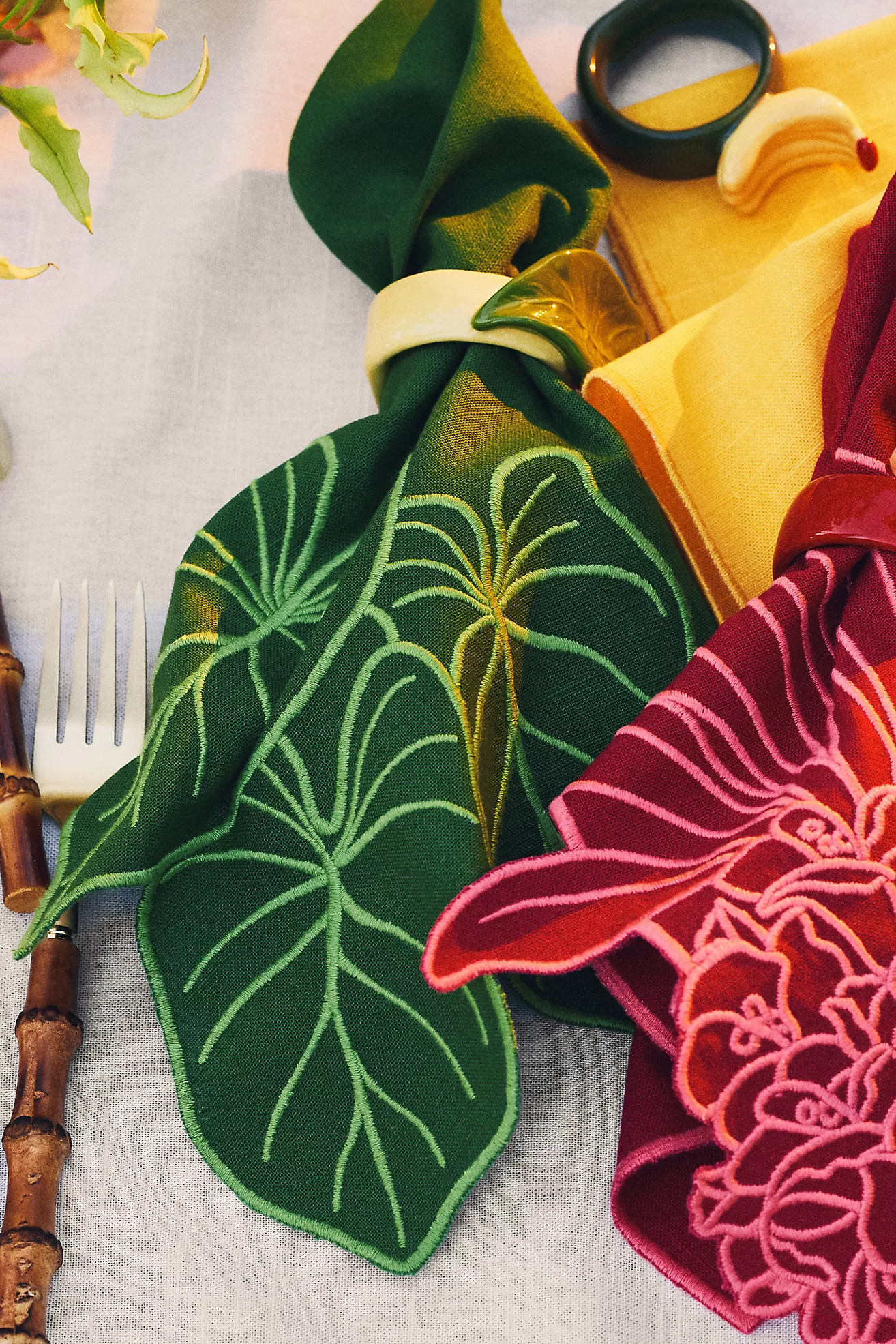 Farm Rio x Anthropologie Embroidered Napkin, Set of 2 | Anthropologie (US)