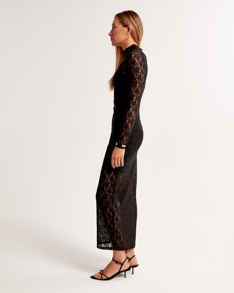 Long-Sleeve Lace Maxi Dress | Abercrombie & Fitch (US)