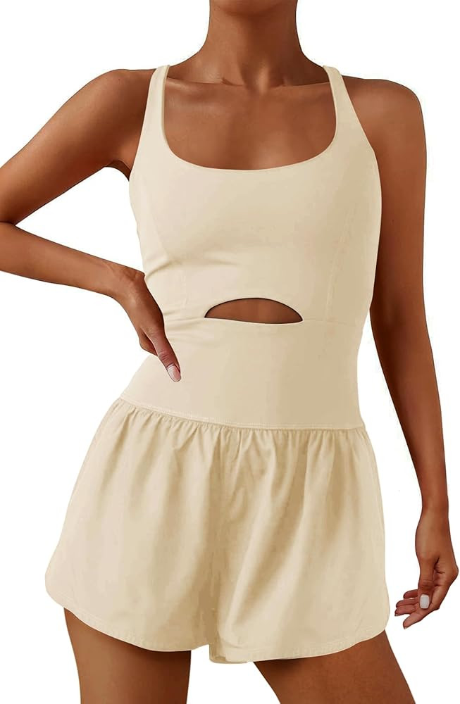 ReachMe Womens Running Onesie Workout Rompers Athletic Romper One Piece Outfits Exercise Jumpsuit... | Amazon (US)