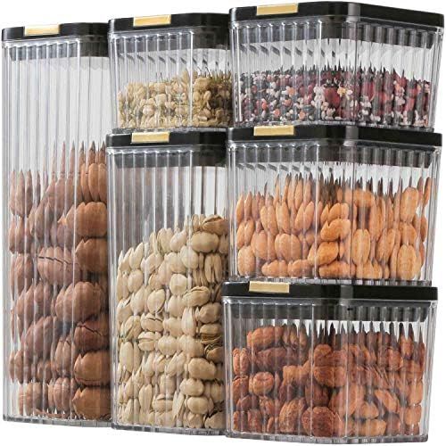 UNIKON Food Storage Containers Airtight Plastic Canisters, Food Canisters for Kitchen Pantry Orga... | Amazon (US)