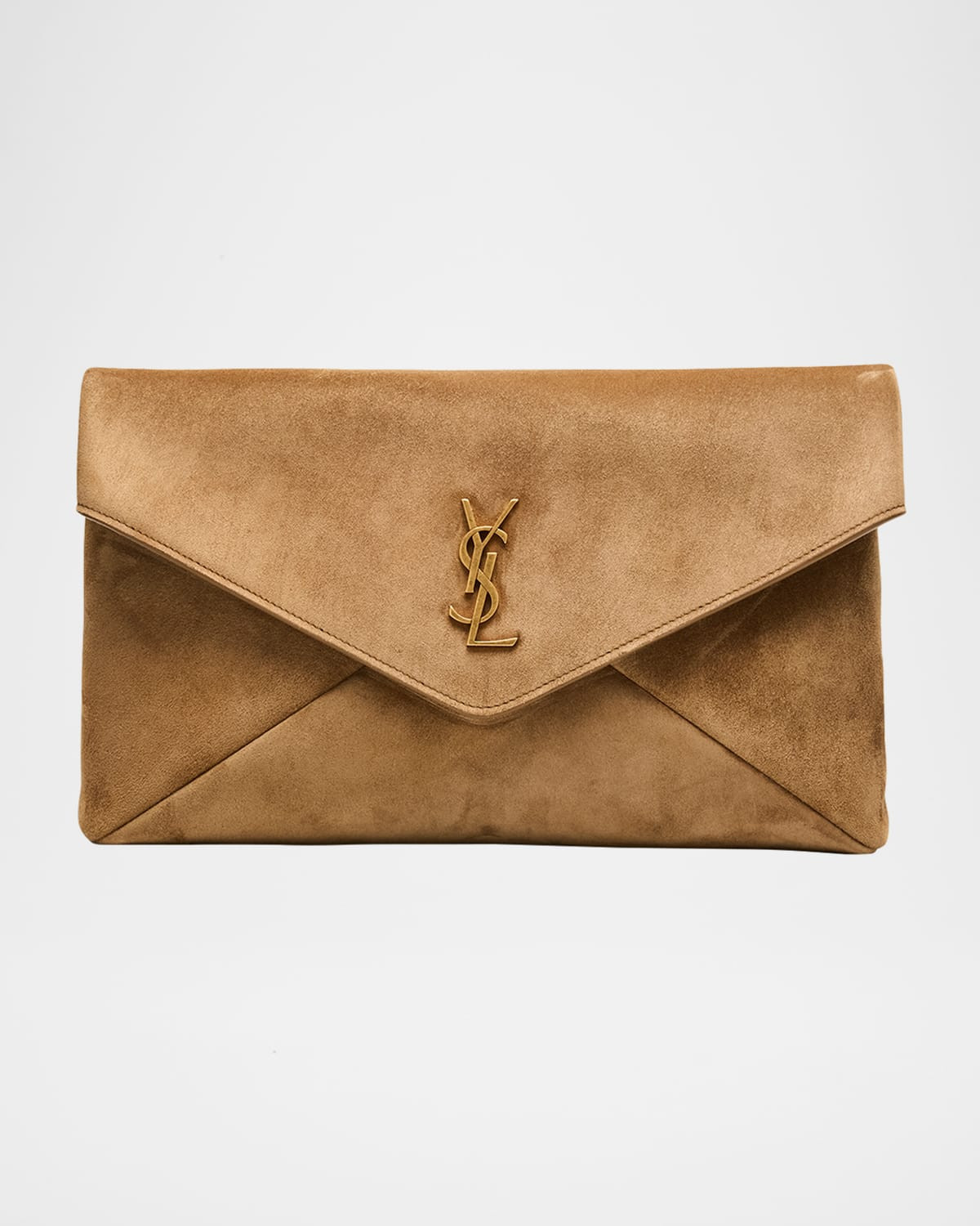Large YSL Envelope Flap Clutch Bag in Suede | Neiman Marcus