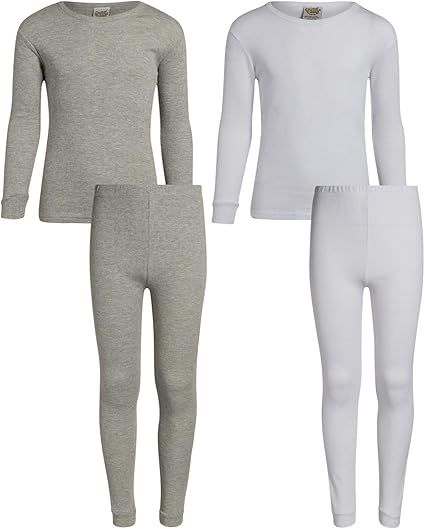 Sweet & Sassy Conjunto de ropa interior térmica para niñas – 2 piezas de punto gofre y pantal... | Amazon (US)