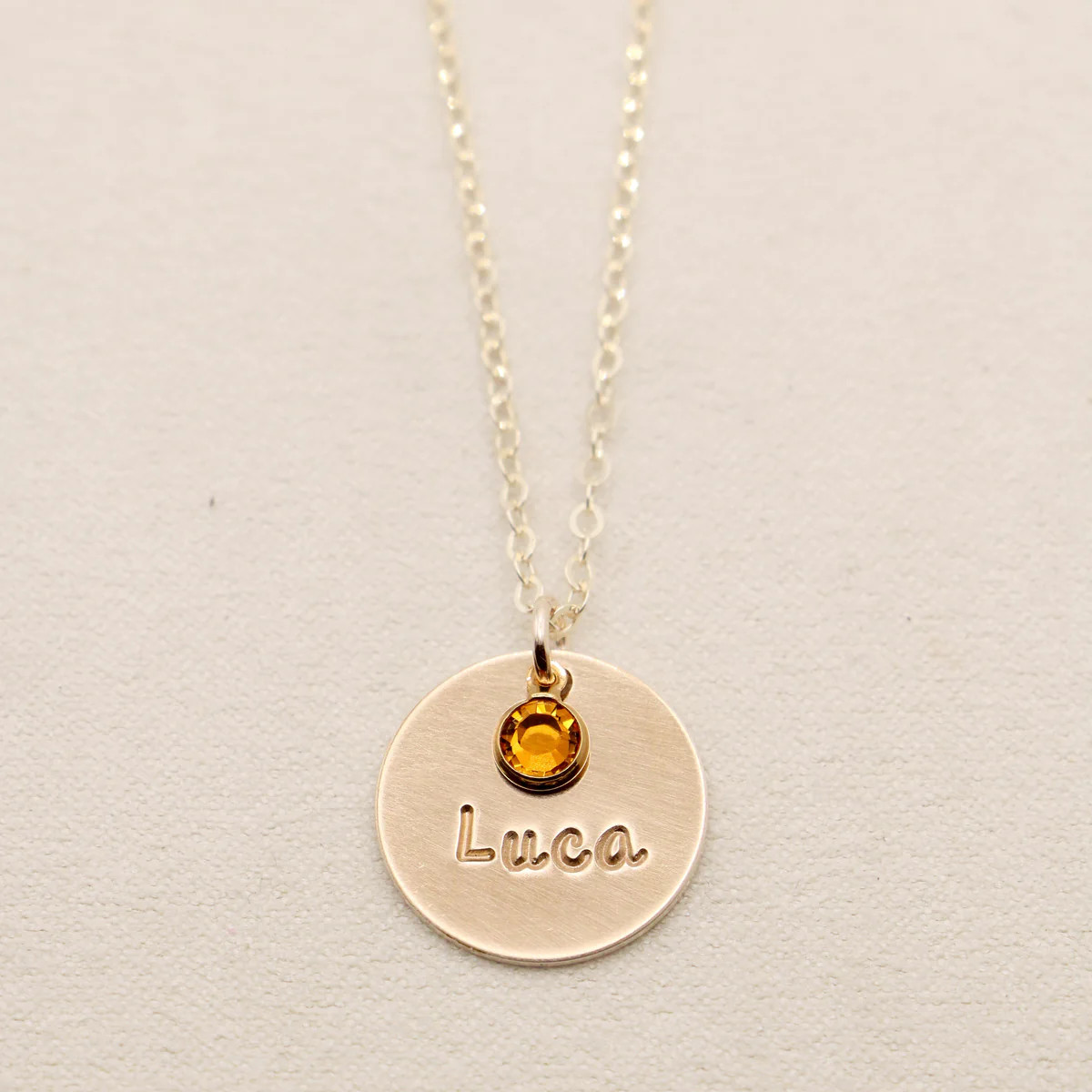 single drop necklace + mini birthstone {gold} | Chic Mama Jewelry