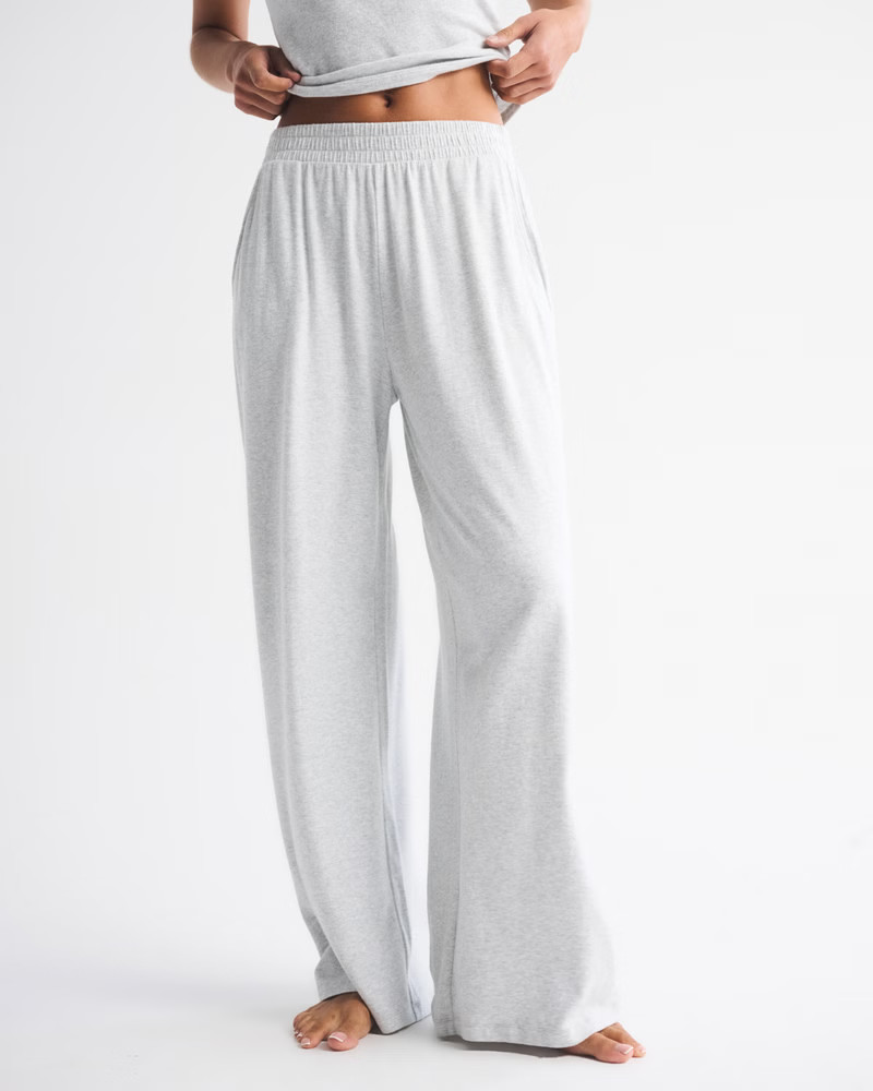 Women's Lounge Brushed Wide Leg Sweatpant | Women's Bottoms | Abercrombie.com | Abercrombie & Fitch (US)