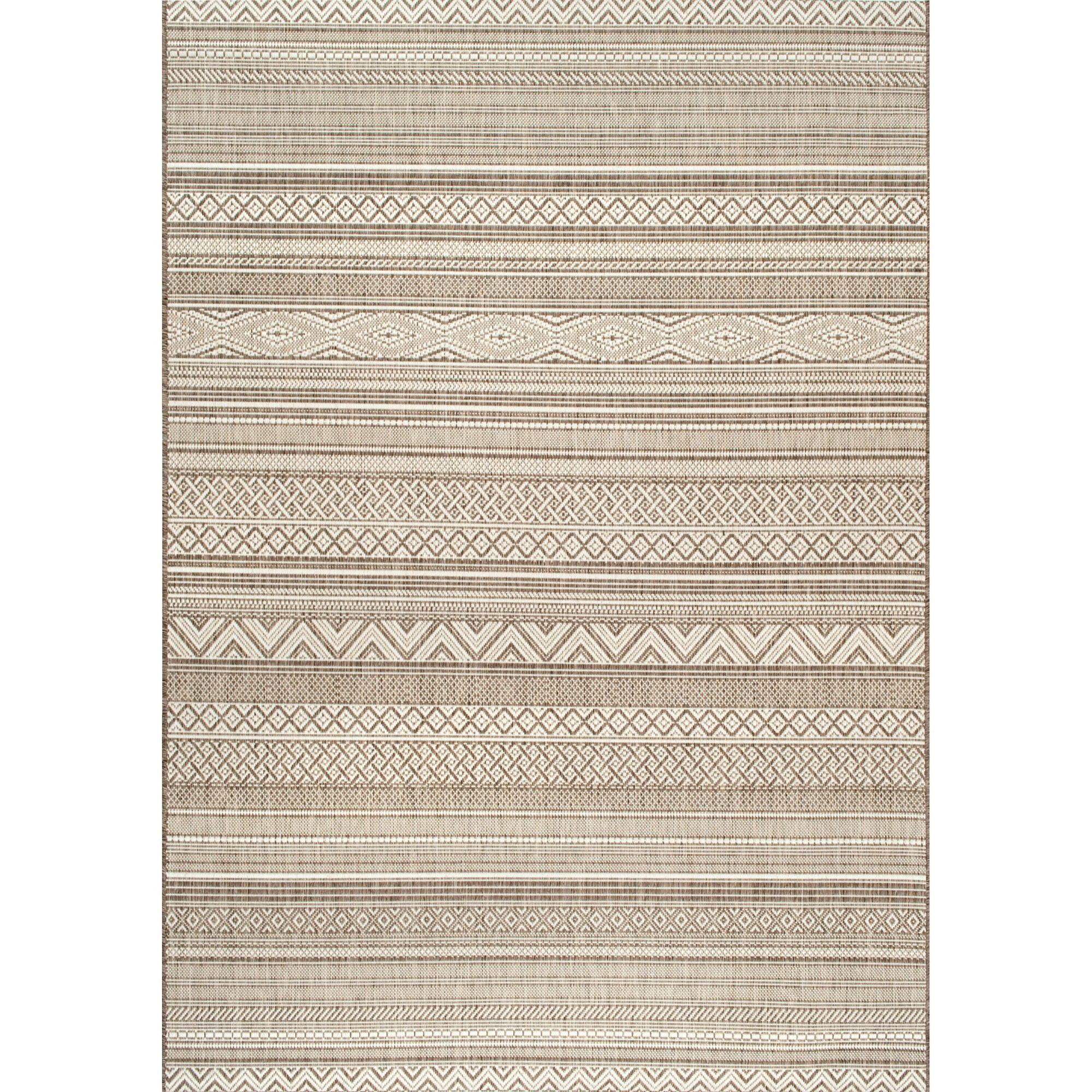 nuLOOM Erlinda Tribal Indoor/Outdoor Area Rug, 8', Beige | Walmart (US)