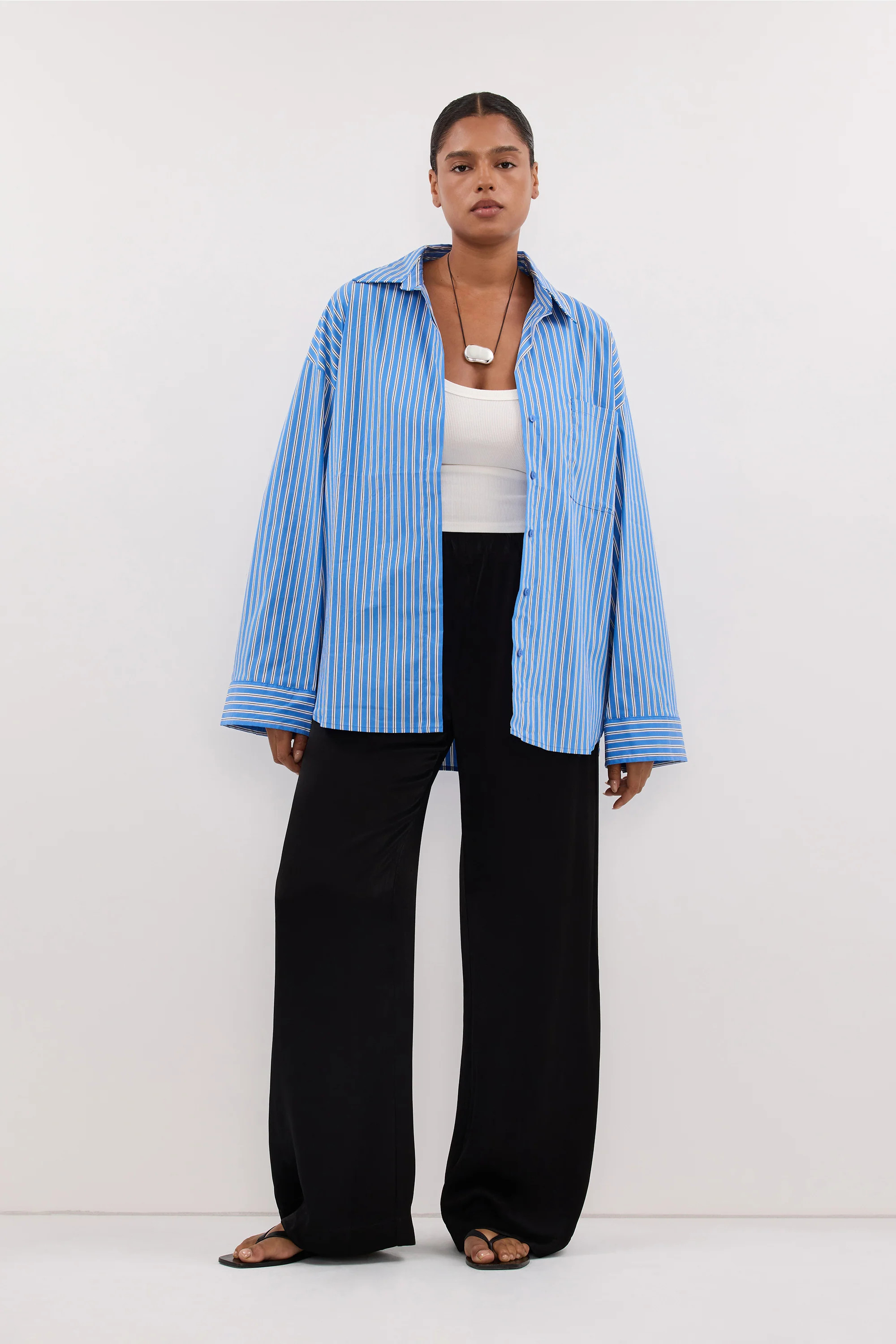 MISHA AZURE STRIPE SHIRT | DISSH