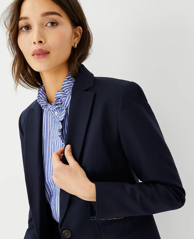 The Shorter One Button Blazer in Stretch Cotton | Ann Taylor (US)