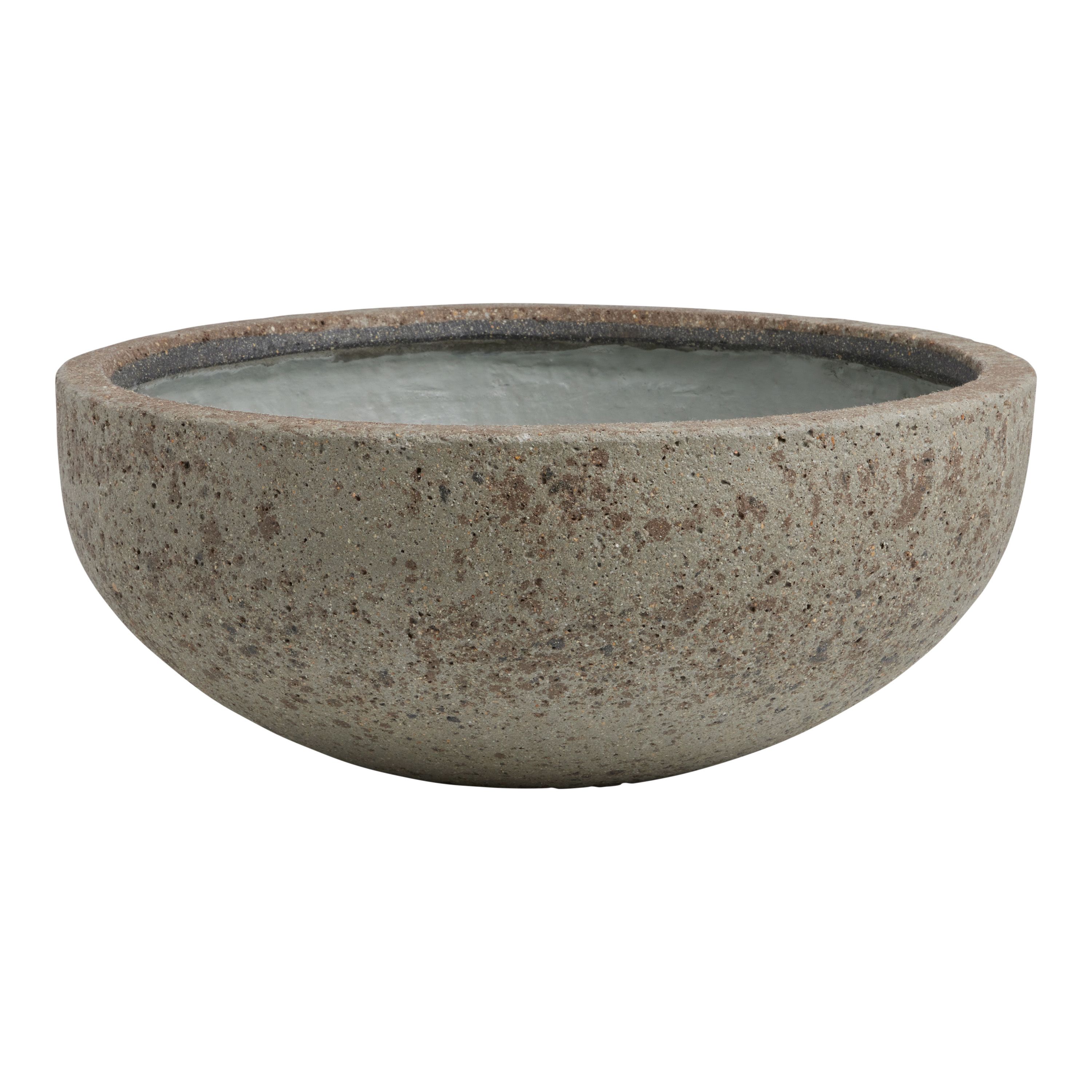 Micah Cement Outdoor Bowl Planter - World Market | World Market