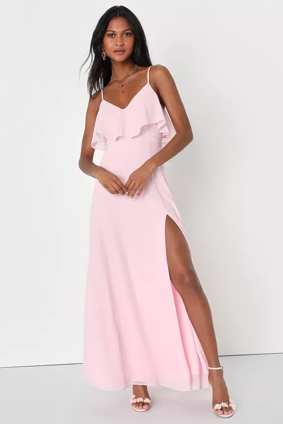 Absolutely Breathtaking Blush Pink Maxi Dress