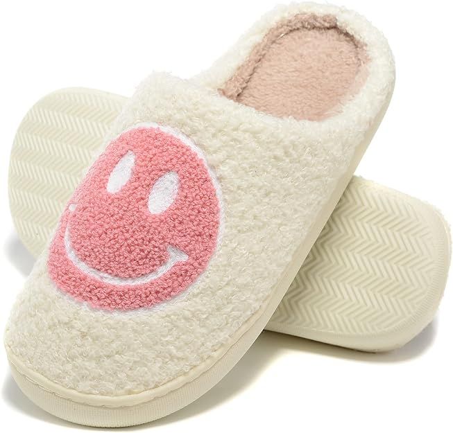 Retro Fuzzy Face Slippers for Women Men, Retro Soft Fluffy Warm Home Non-Slip Couple Style Casual... | Amazon (US)