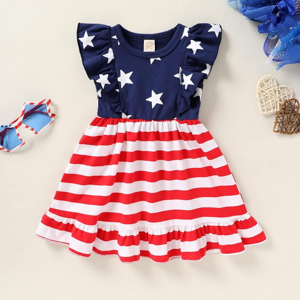 YOUNGER TREE Baby Girl Clothes 4th of July Baby Girl Outfits Toddler Independence Day Stars and Stri | Amazon (US)