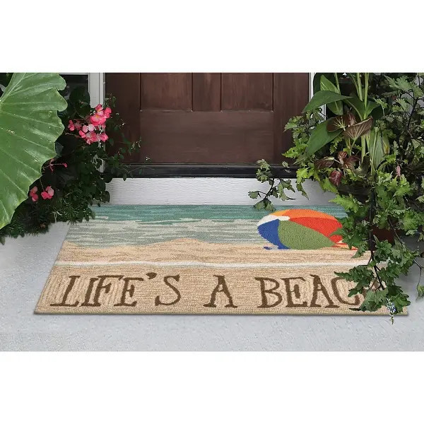 Liora Manne Frontporch Life's A Beach Indoor/Outdoor Rug - 2'6" x 4' | Bed Bath & Beyond