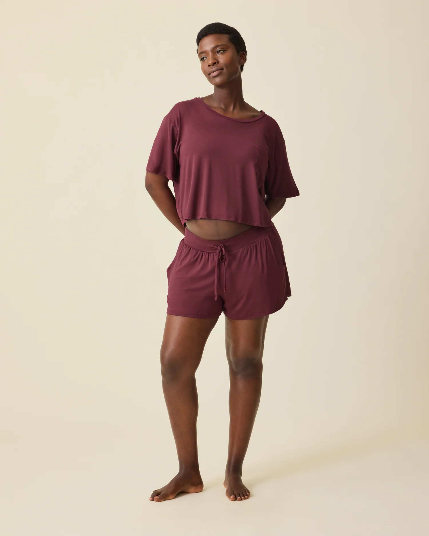 Aria Bamboo Casual Lounge Short | Deep Burgundy - Kindred Bravely | Kindred Bravely