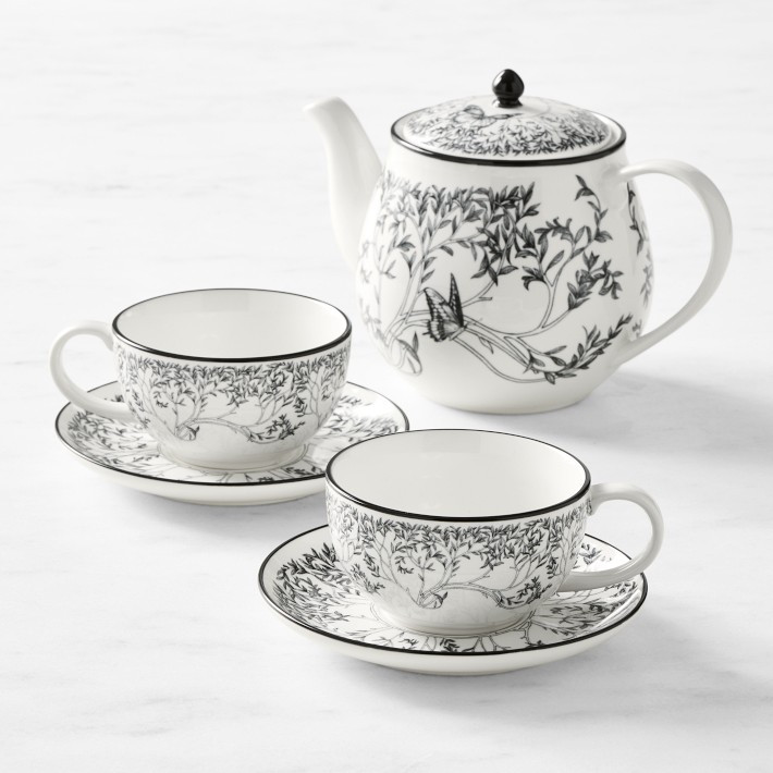 Rory Dobner x Williams Sonoma Ink House Cups and Saucers, Set of 2 | Williams-Sonoma