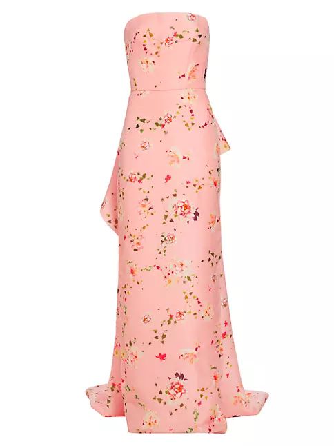 Floral Silk Bustle Train Gown | Saks Fifth Avenue