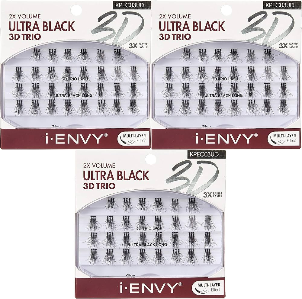 i-ENVY 3D Trio Ultra Black Long Lashes (3 PACK) | Amazon (US)