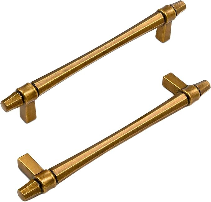10 Pack 5 Inch(128mm) Kitchen Cabinet Handles Antique Brass Cabinet Pulls Vintage Retro Kitchen C... | Amazon (US)