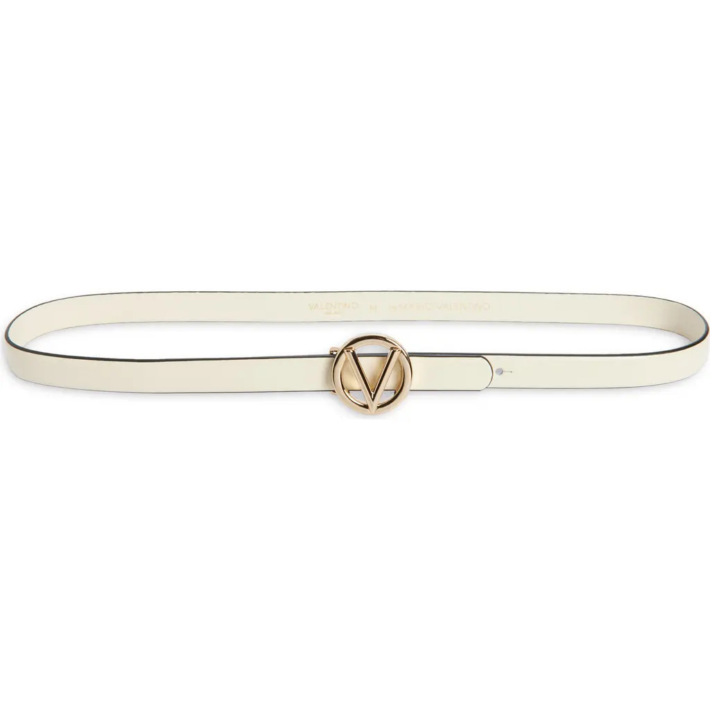 VALENTINO BY MARIO VALENTINO Baby Bombe VLOGO Leather Belt in Milk at Nordstrom Rack, Size Medium | Nordstrom Rack